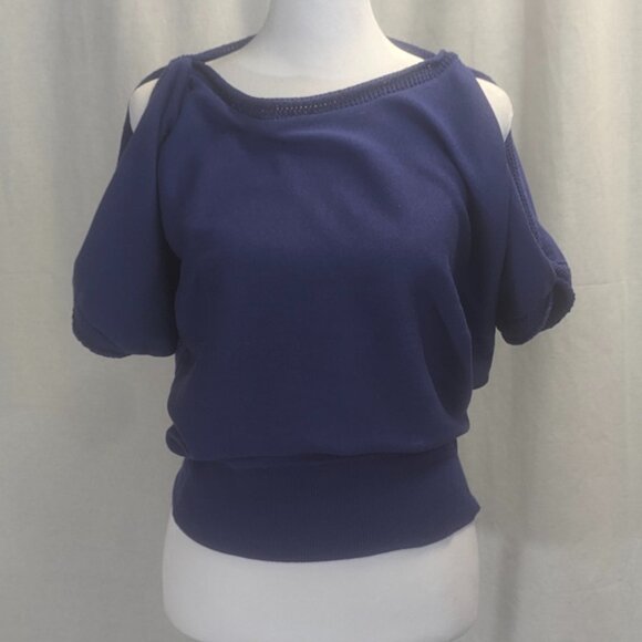 Trina Turk Size Small Periwinkle Cold Shoulder Sweater - Picture 1 of 13